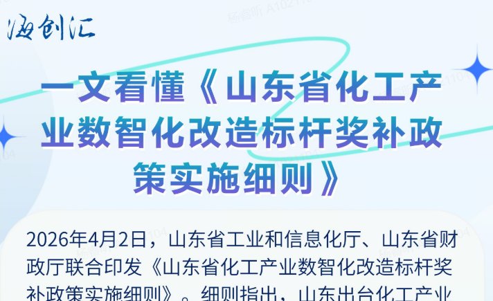 一文看懂《山东省化工产业数智化改造标杆奖补政策实施细则》